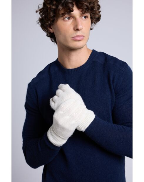 Gants en cachemire unisexe blanc