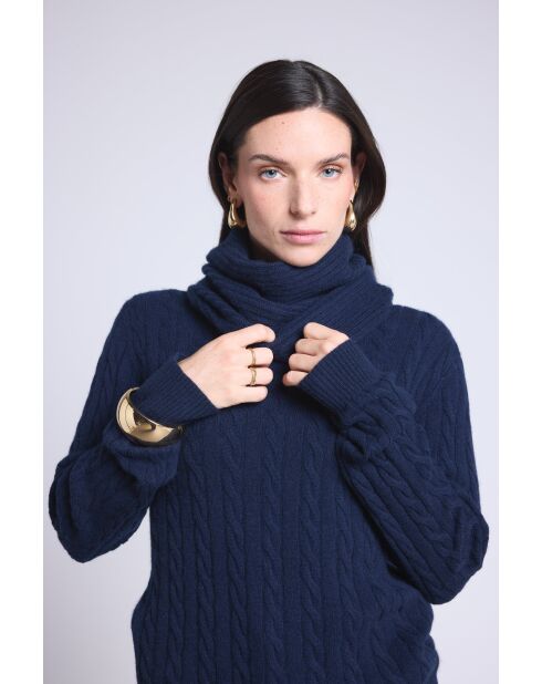 Girocollo in cashmere blu marino