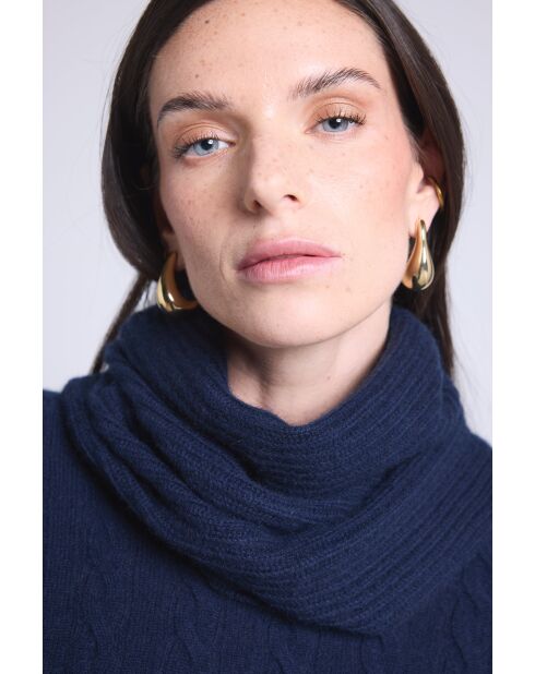 Girocollo in cashmere blu marino