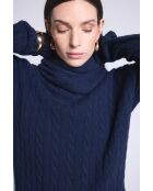 Girocollo in cashmere blu marino