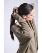 Chouchou cheveux en cachemire vert khaki