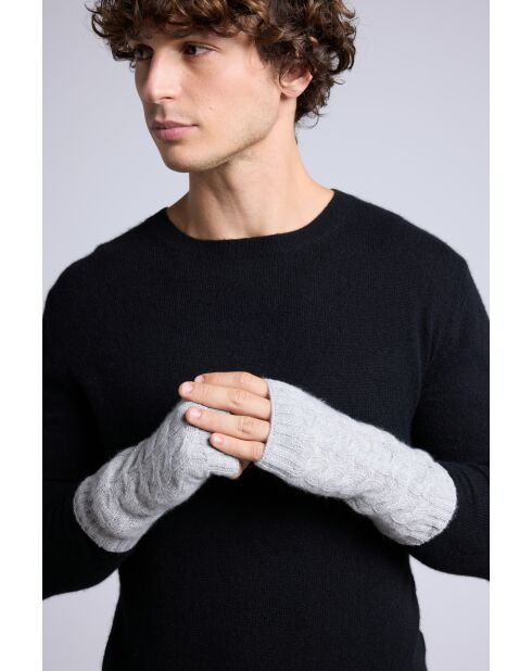 Hellgraue Unisex-Kaschmirhandschuhe