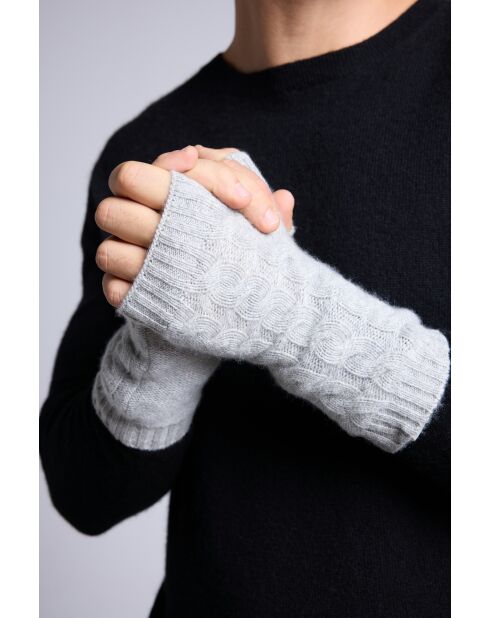 Hellgraue Unisex-Kaschmirhandschuhe
