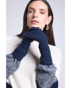 Gants en cachemire unisexe bleu marine