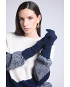 Gants en cachemire unisexe bleu marine