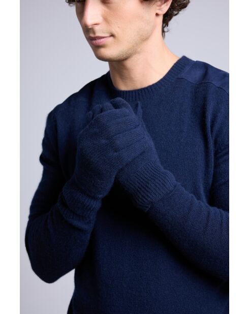 Gants en cachemire unisexe bleu marine