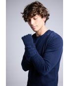 Gants en cachemire unisexe bleu marine