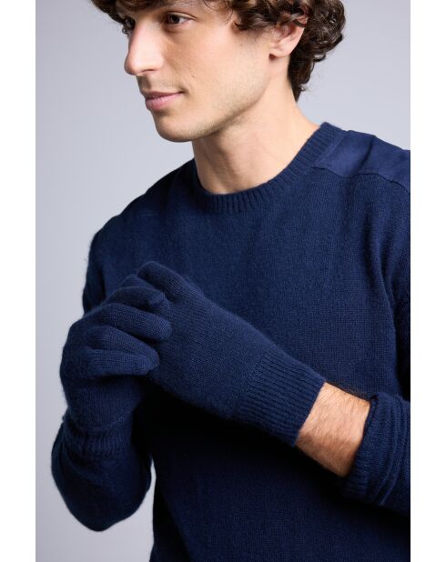 Gants en cachemire unisexe bleu marine