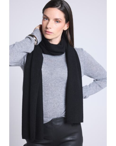 sciarpa nera unisex in cashmere