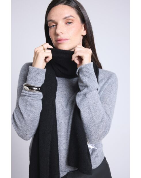 sciarpa nera unisex in cashmere