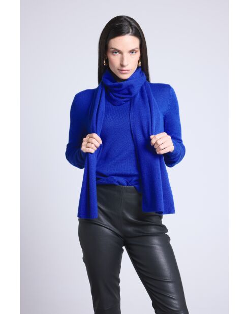 sciarpa unisex in cashmere blu reale
