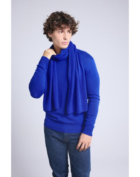 sciarpa unisex in cashmere blu reale