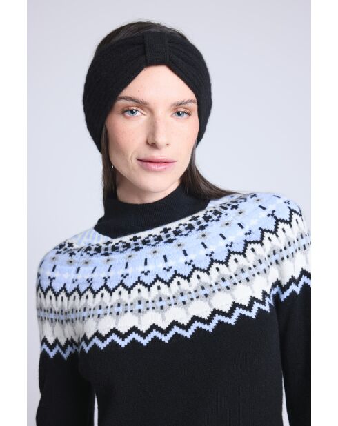 Stirnband aus schwarzem Kaschmir