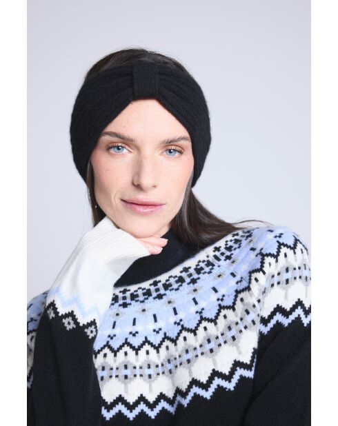 Stirnband aus schwarzem Kaschmir