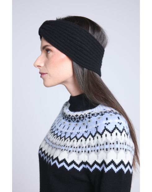 Stirnband aus schwarzem Kaschmir