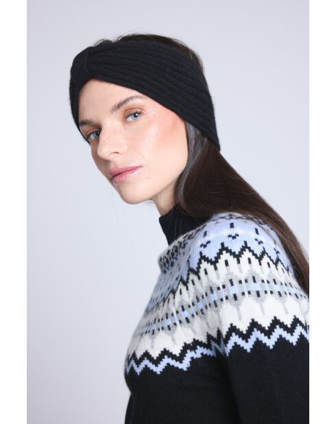 Stirnband aus schwarzem Kaschmir