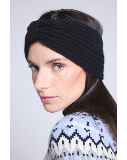 Stirnband aus schwarzem Kaschmir