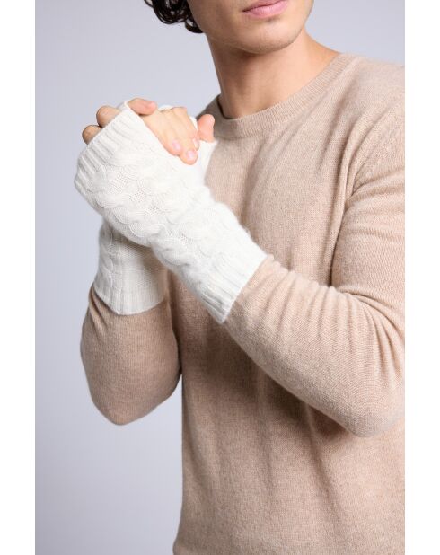 Weiße Unisex-Kaschmirhandschuhe