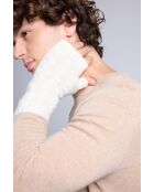 Witte wanten van kasjmier, uniseks