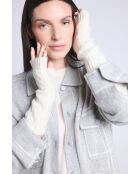 Witte wanten van kasjmier, uniseks