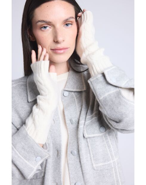 Weiße Unisex-Kaschmirhandschuhe