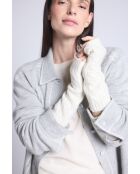 Witte wanten van kasjmier, uniseks