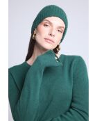 Bonnet en cachemire unisexe vert bouteille