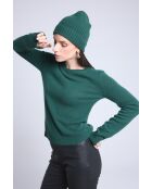 Bonnet en cachemire unisexe vert bouteille