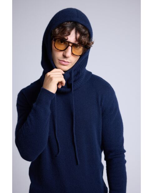 Marineblaue Unisex-Sturmhaube aus Cashmere