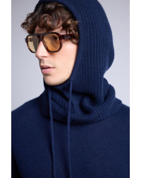 Marineblaue Unisex-Sturmhaube aus Cashmere