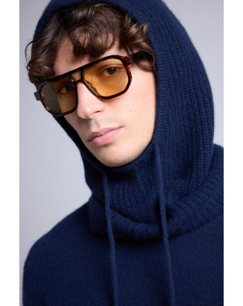 Marineblaue Unisex-Sturmhaube aus Cashmere