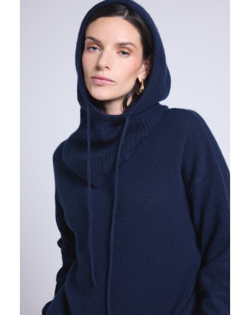 Marineblaue Unisex-Sturmhaube aus Cashmere