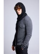 Cagoule écharpe en cachemire unisexe noir