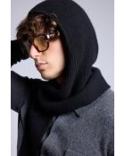 Cagoule écharpe en cachemire unisexe noir