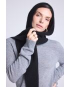 Cagoule écharpe en cachemire unisexe noir