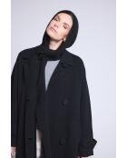 Cagoule écharpe en cachemire unisexe noir