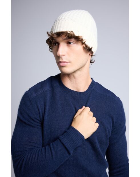 Bonnet en cachemire unisexe blanc