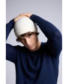 Bonnet en cachemire unisexe blanc