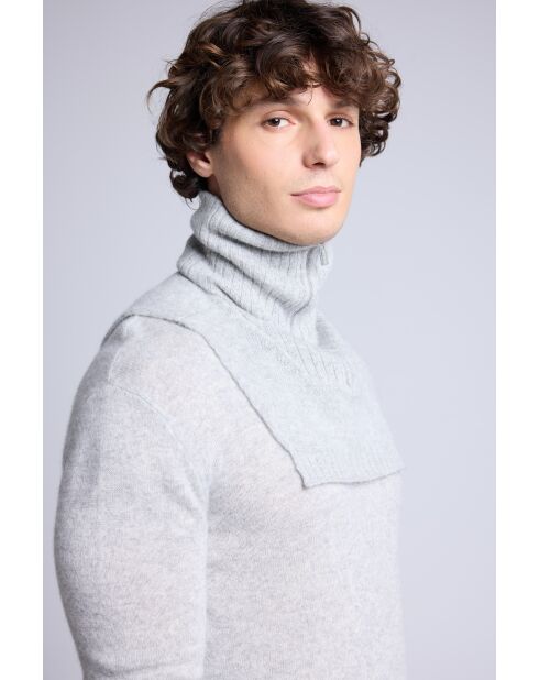 Collo trucker in cashmere grigio chiaro