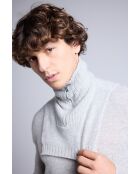Collo trucker in cashmere grigio chiaro