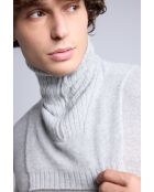 Collo trucker in cashmere grigio chiaro