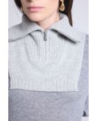 Collo trucker in cashmere grigio chiaro