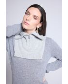 Collo trucker in cashmere grigio chiaro