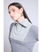 Collo trucker in cashmere grigio chiaro
