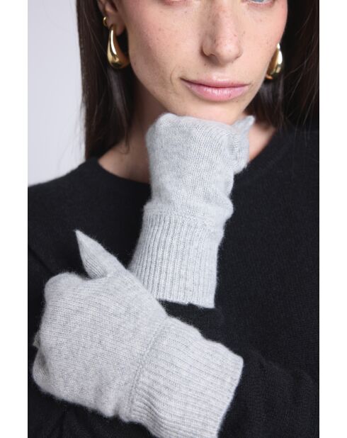 Gants en cachemire unisexe gris clair