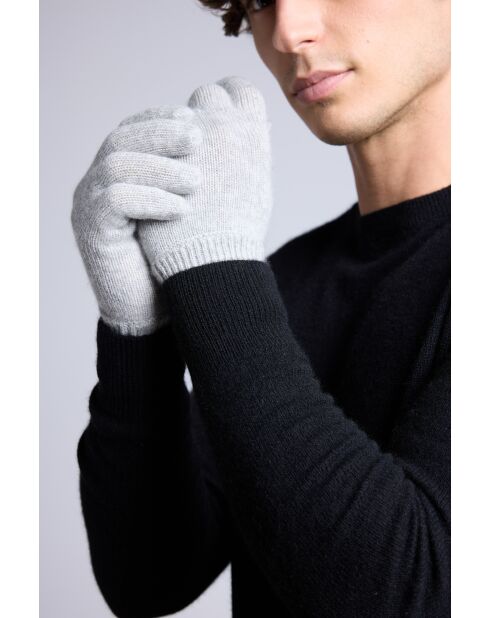 Gants en cachemire unisexe gris clair