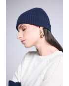 Bonnet en cachemire unisexe bleu marine