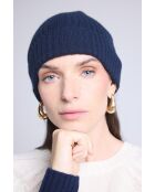 Bonnet en cachemire unisexe bleu marine