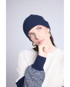 Bonnet en cachemire unisexe bleu marine