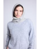 Pañuelo de cachemir unisex gris claro, pasamontañas